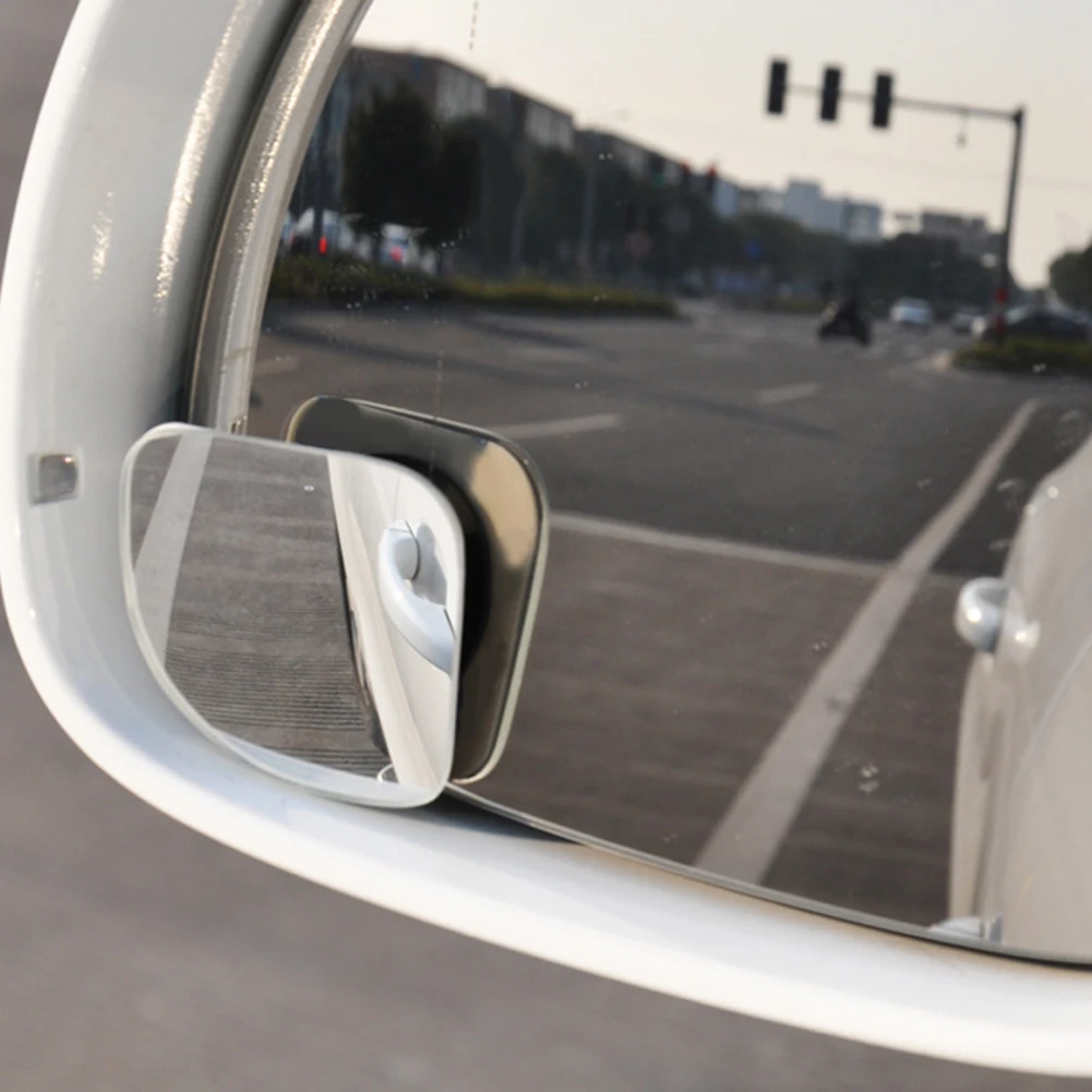 

2pcs Clear Blind Spot Mirror Car Rear View Mirror 360 Rotating Adjustable Fixable Convex Parking Auto Motorcycle Car Mirror