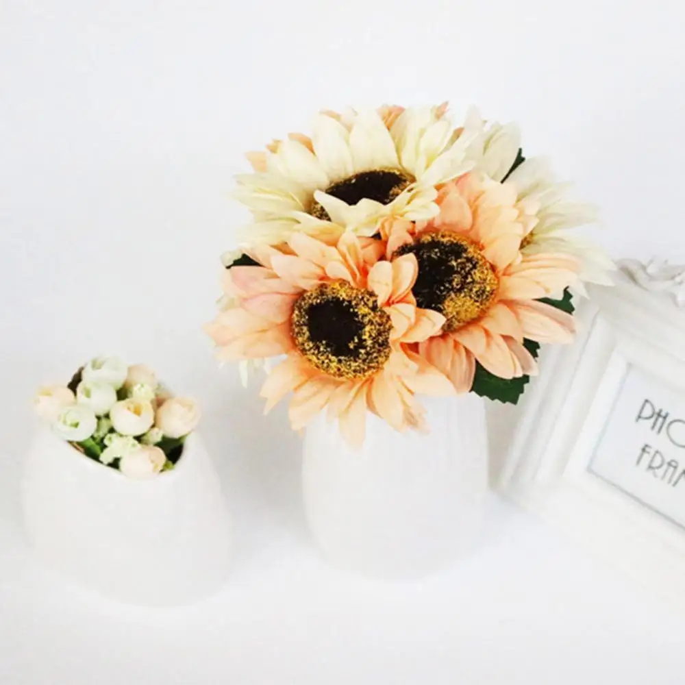 Fake Sunflowers Silk Flowers Table Centerpieces Arrangements Home Indoor unique artificial Plant looks real-like FD | Дом и сад