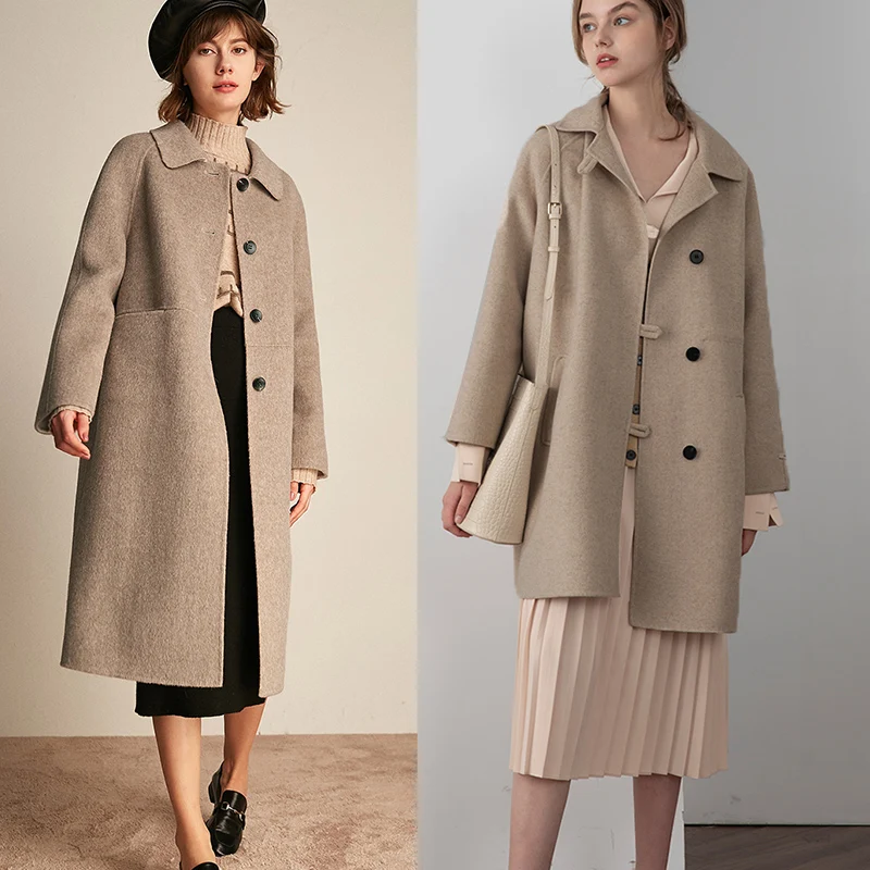 Овсяные цвета вес 900 г/м смешанные двусторонняя верхняя одежда шерстяные