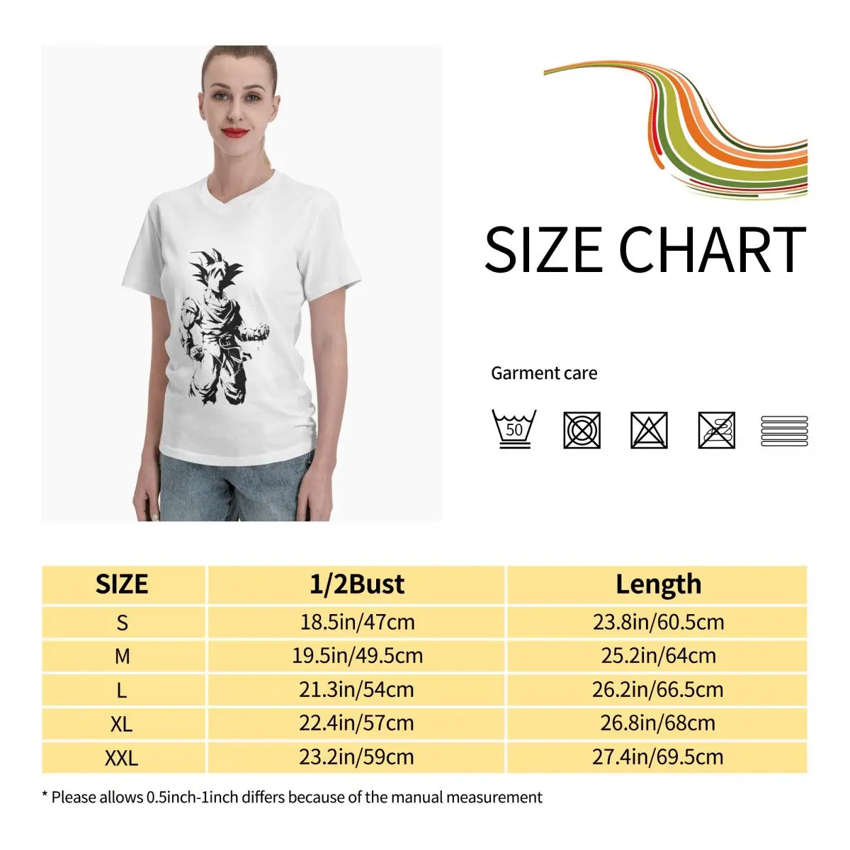 

Anime Fans Son Goku 3 womens tshirt Not easy to shrink V-neck T-shirt with short sleeves