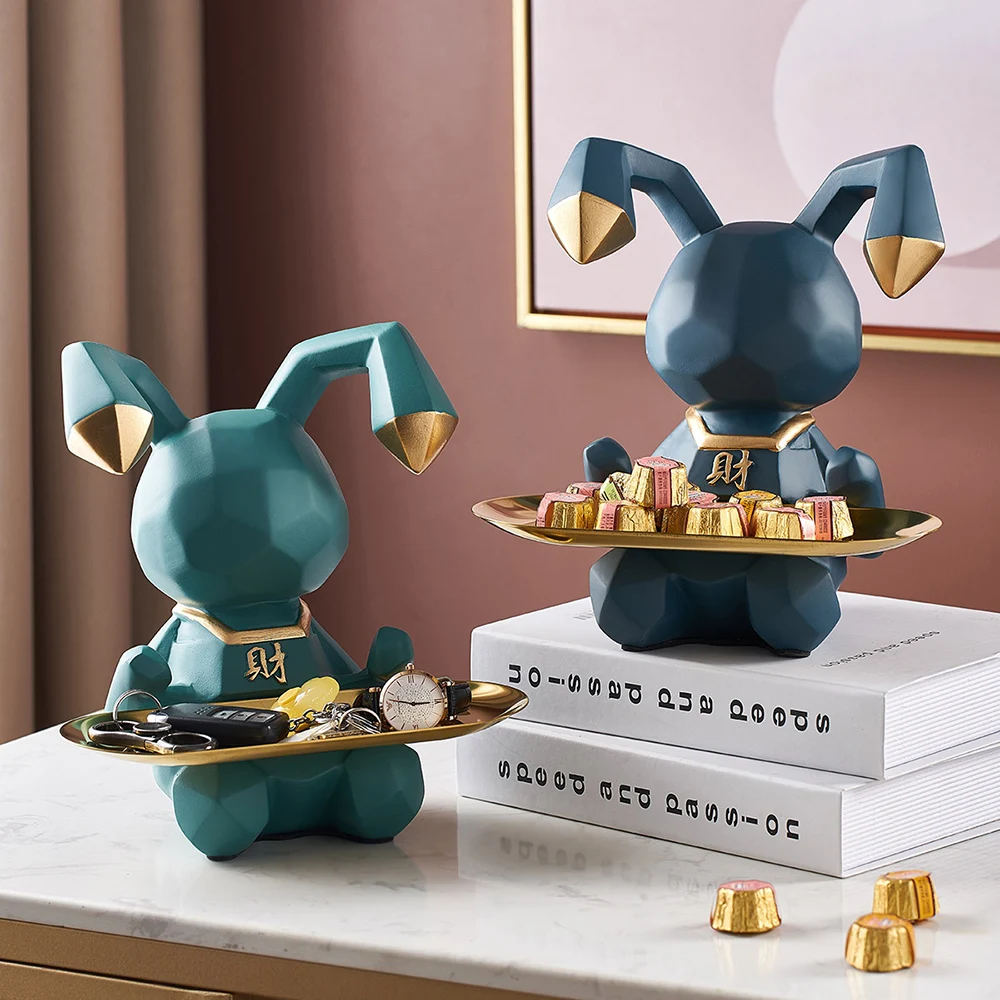 

Creative Sculpture Animal Storage Fruit Plate Resin Animal Model Nordic Home Decoration Living Room Table Snack Plate Decor Gift