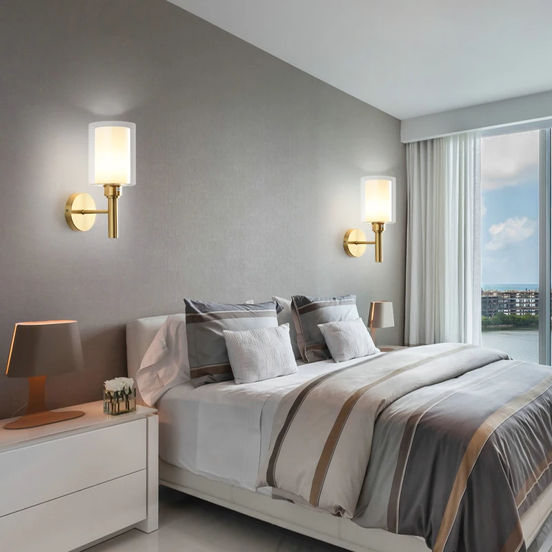 

Светодиодный настенный светильник простой дизайн для спальни нордический минималистический настенный светильник для гостиной столовой ф...