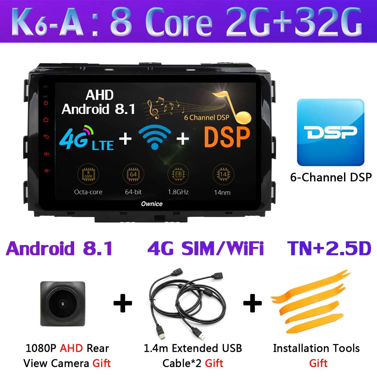 K6-A 360 ° панорамный Android 9,0 4+ 64G gps радио CarPlay SPDIF DSP автомобильный мультимедийный плеер для Kia Carnival - Цвет: K6-A