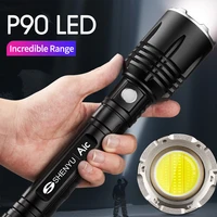 ultra powerful led flashlight xhp90 tactical torch usb rechargeable waterproof lamp super bright lantern camping power bank