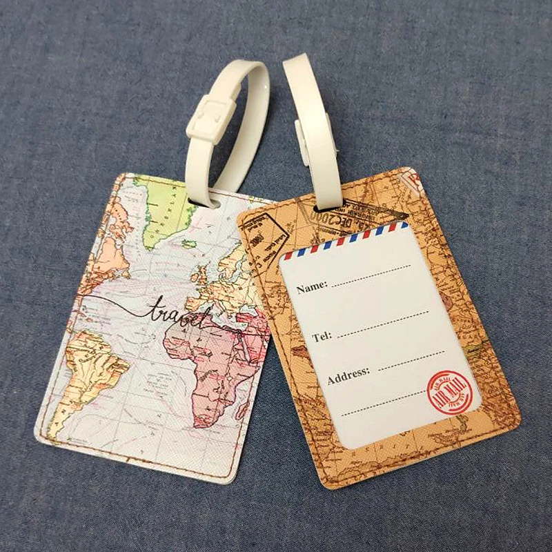 Модная багажная бирка из искусственной кожи, женские дорожные аксессуары, чемодан, ID адрес, держатель, багажная бирка, переносная этикетка, сумка