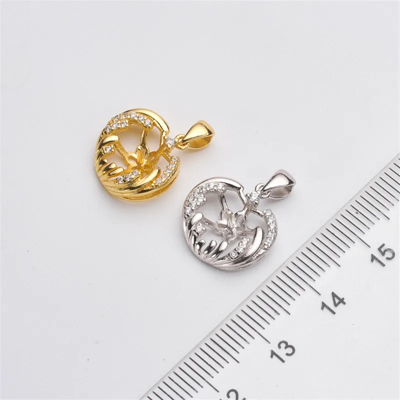 

Jewelry Handwork Pendant Base S925 Sterling Silver Pearl Pendant Accessories And Parts Findings Jewelry For DIY Fittings Women
