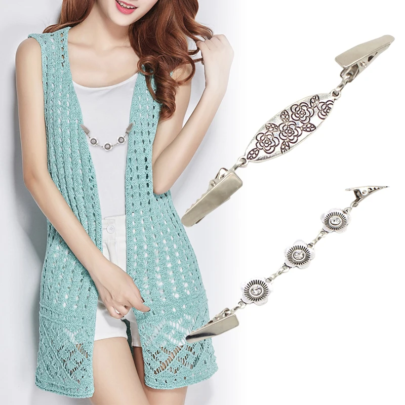 Женский кардиган свитер блузка брошь для шали рубашка воротник Ретро стиль утка