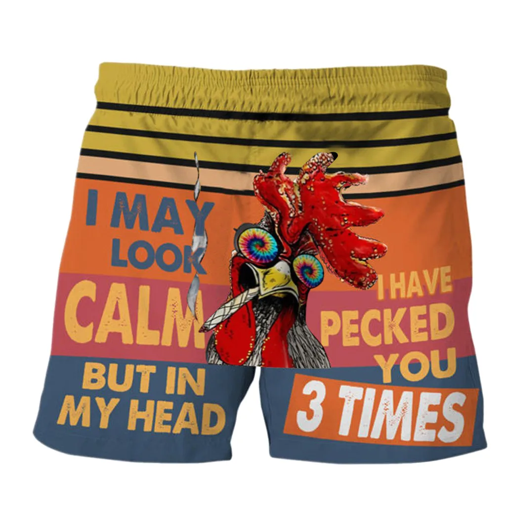 Летние спортивные пляжные шорты мужские с завязками повседневные принтом