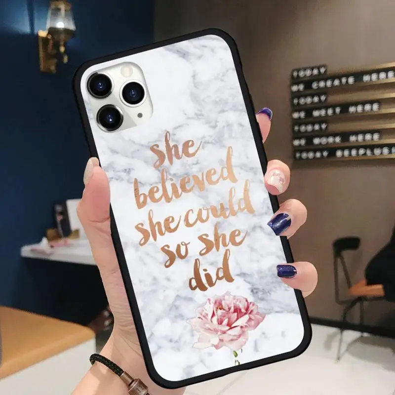 

Make it happen marble Phone Case for iPhone 11 12 pro XS MAX 8 7 6 6S Plus X 5S SE 2020 XR Soft silicone