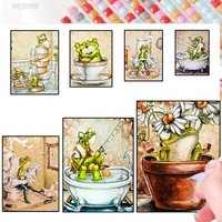 animal diamond paintings kits 5d diy floral frog mosaic all square round diamond home decoration handmade gift