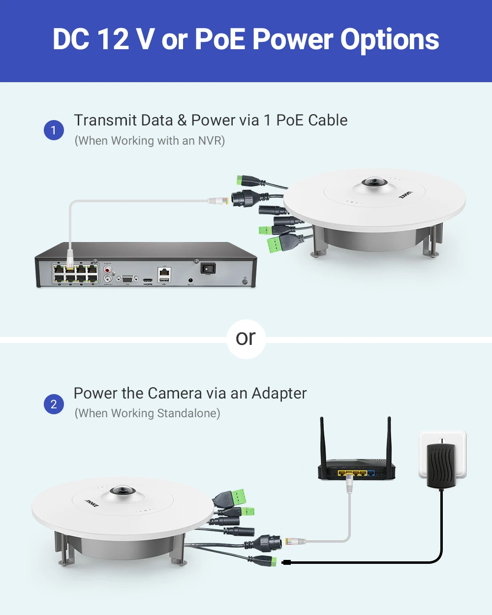 ANNKE 6MP супер HD 360 градусов панорамная IP камера рыбий глаз наружная IP67