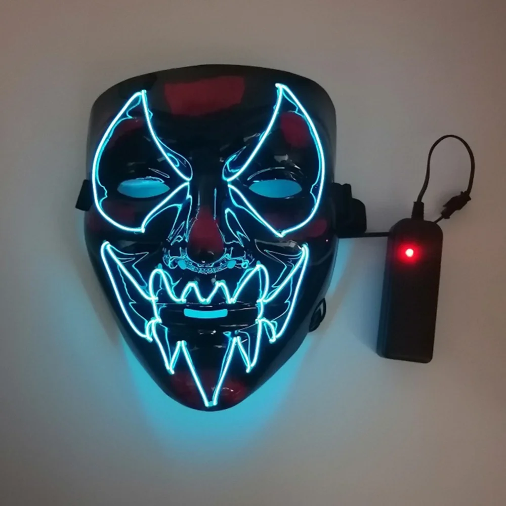

Светлая неоновая маска Cosmask для Хэллоуина, светодиодная маска, маска для маскарада, вечеринки, смешные маски, товары для косплея