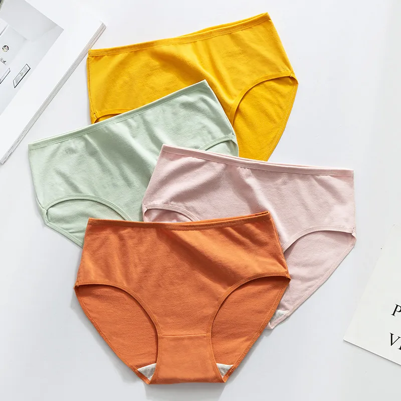 

Женское нижнее белье, простые бесшовные хлопковые трусики 9 цветов со средней посадкой, сексуальное дышащее женское белье, M-XL
