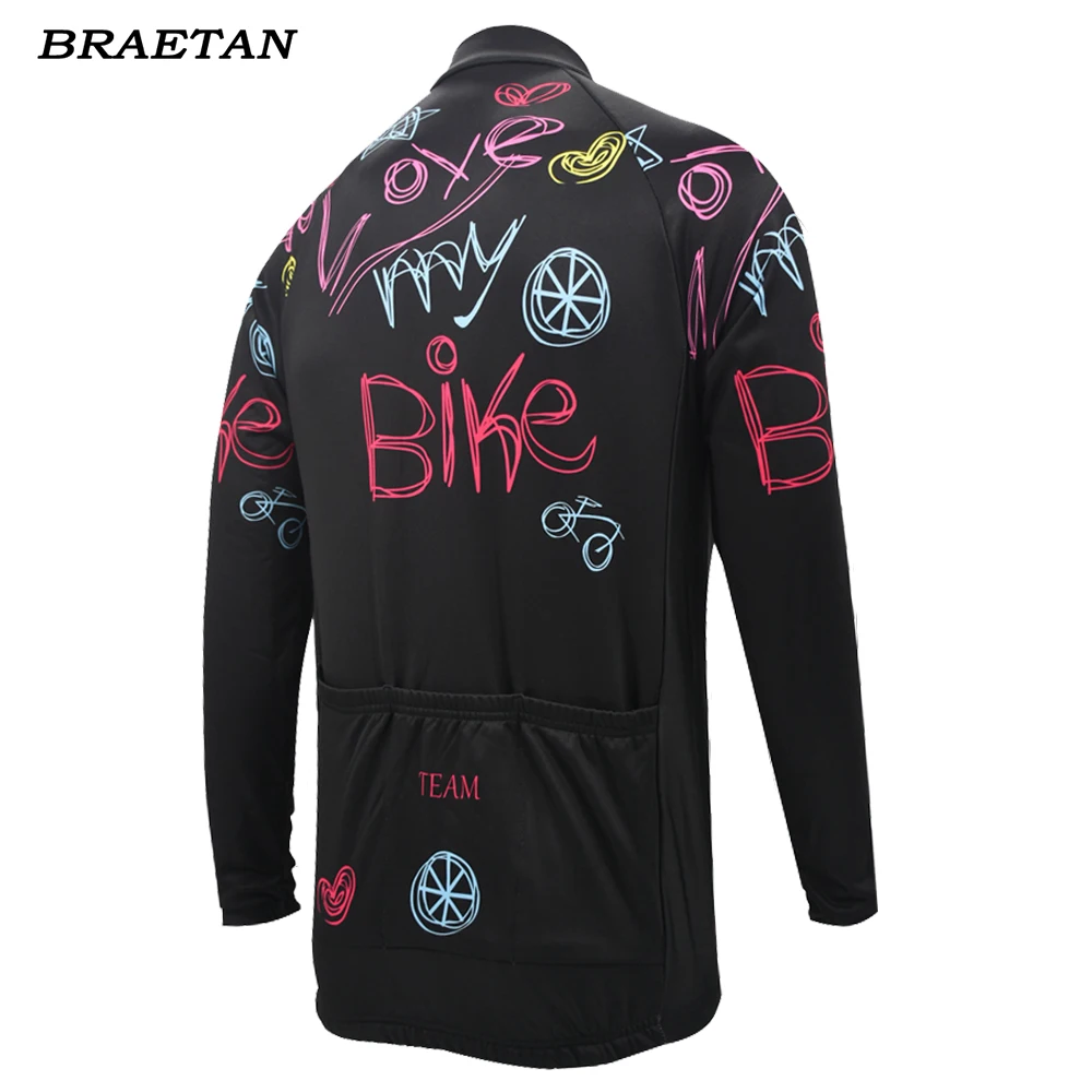 women cycling jersey winter fleece long sleeve love my bike road clothing bicycle clothes | Спорт и развлечения