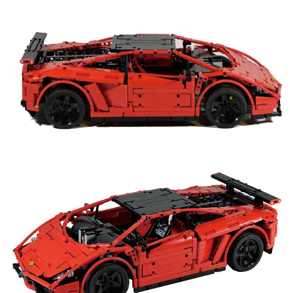BuildMoc для MOC Lamborghini Audi R8 V10 Ferrarii 458 Строительные блоки Набор игрушек DIY развивающий подарок для детей на день рождения