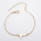 Новое поступление, Европейская мода, винтажные простые металлические браслеты с крестом для женщин и девушек, ювелирные изделия для вечерние Ринок 1B026