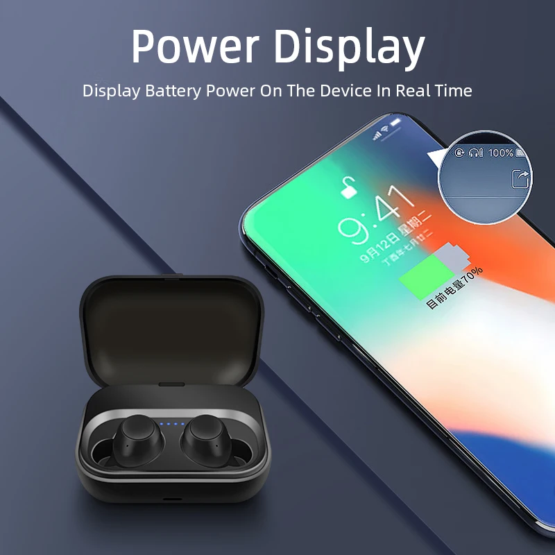 M& J Bluetooth 5,0 TWS пара беспроводные наушники глубокий бас устойчивое наушники с 1200 мАч зарядная коробка для Apple iPhone xiaomi