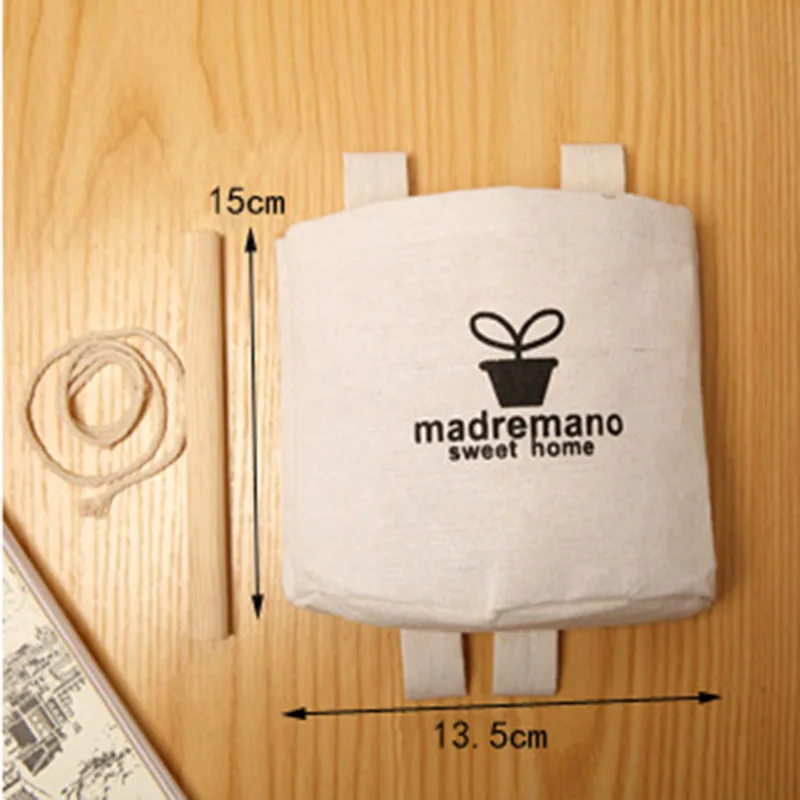 1 шт. Милая настенная Хлопковая сумка для хранения разных вещей из хлопка и льна