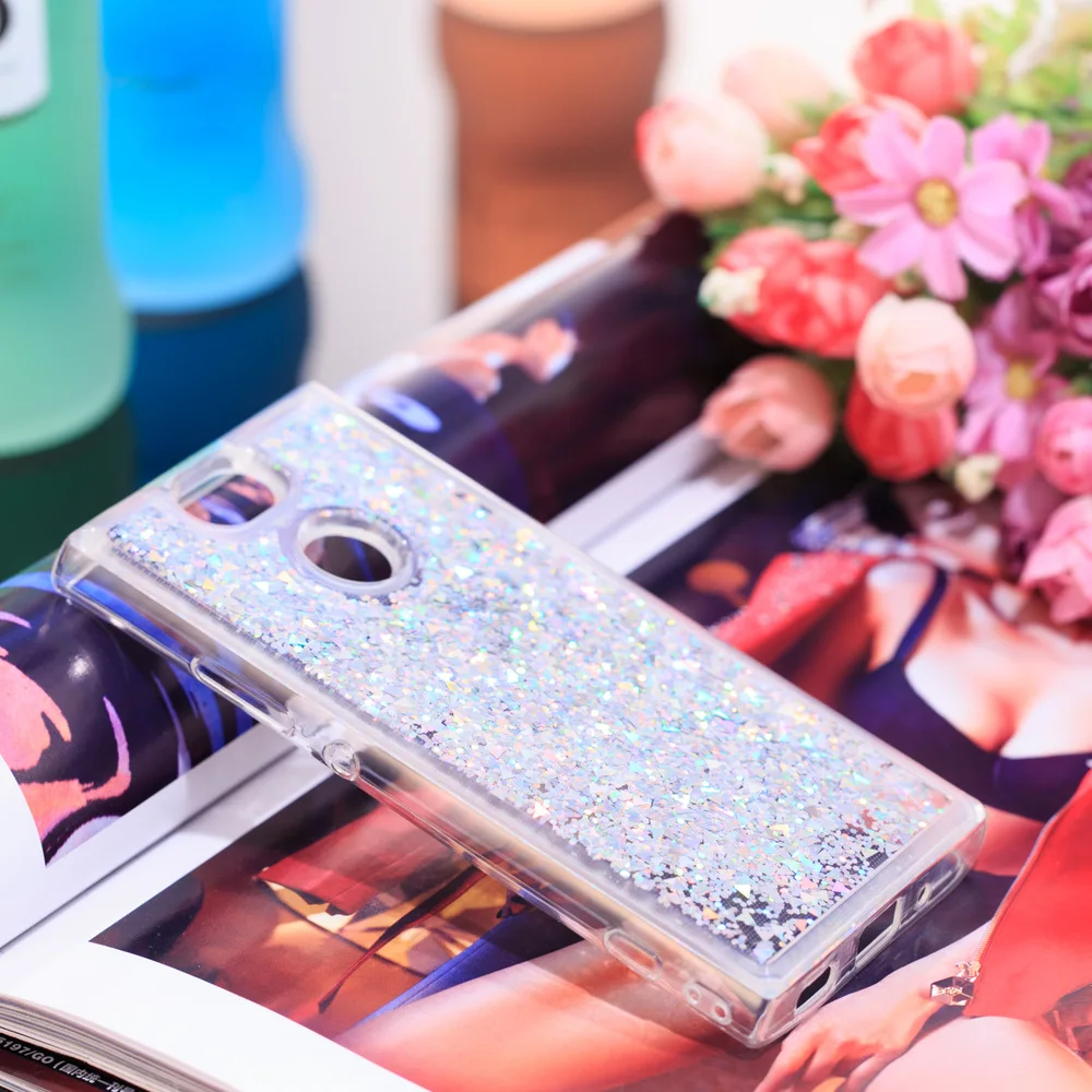 Милый блестящий чехол для Sony Xperia XA2 динамический жидкий зыбучий песок телефона
