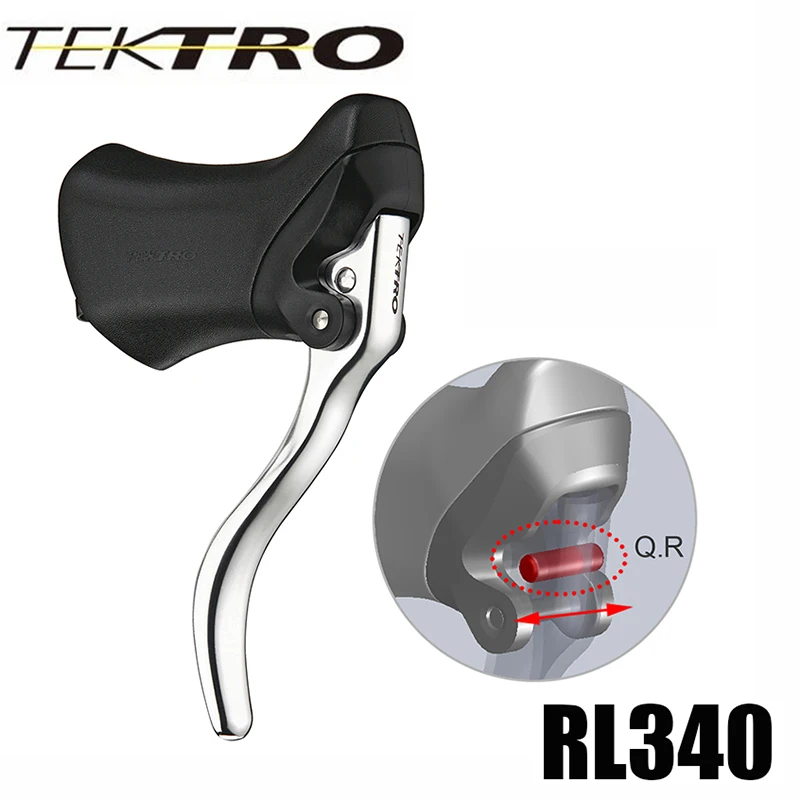 TEKTRO RL340 320g/Pair Racer Road Bike Aluminum Aero Lever Quick Release Mechanism with Rubber Hood 23.8 & 24.2mm Handlebars