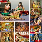 Алмазная 5D Вышивка сделай сам, Набор для вышивки крестиком с клеопатрой, мозаикой из Египта, королевы, тигра, собаки, леопарда, льва