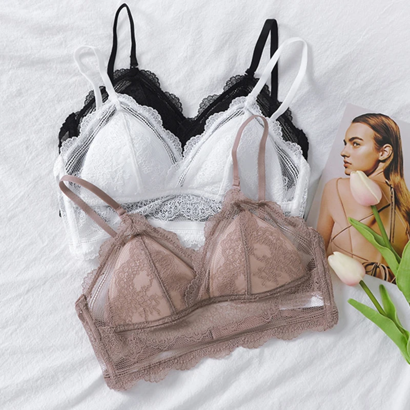 

Ladies Sexy Bras Straps U Backless Lace Trim Wireless Soft Brassiere Female Invisible Thin Cup Underwear Women Lingeries