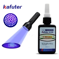 kafuter k 300 50ml transparent uv glue uv curing adhesive crystal and glass adhesive with 51 led 9 led uv flashlight
