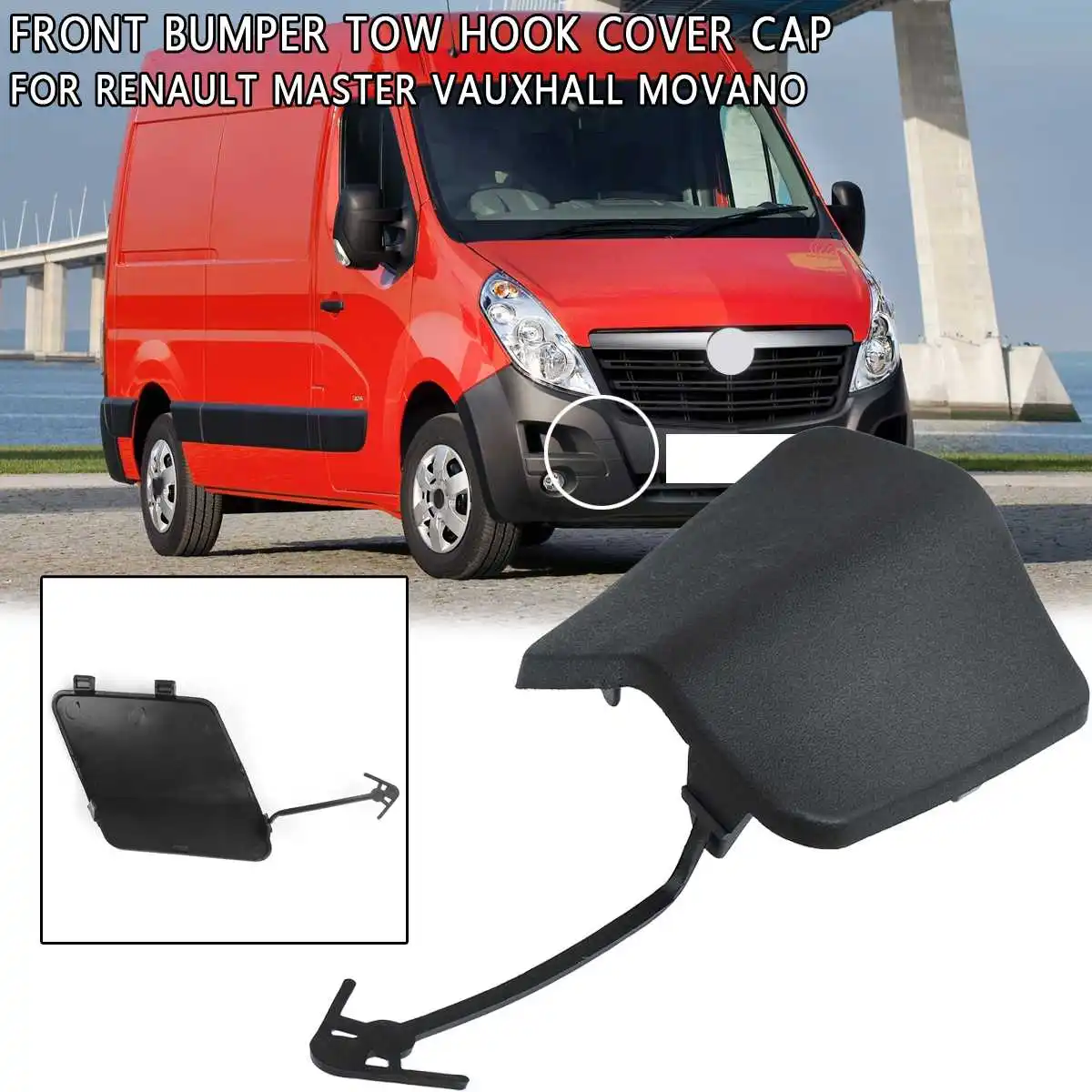 Черная крышка багажника переднего бампера для Renault для Master для Vauxhall MOVANO 2010 2011 2012 2013+# 511800537R