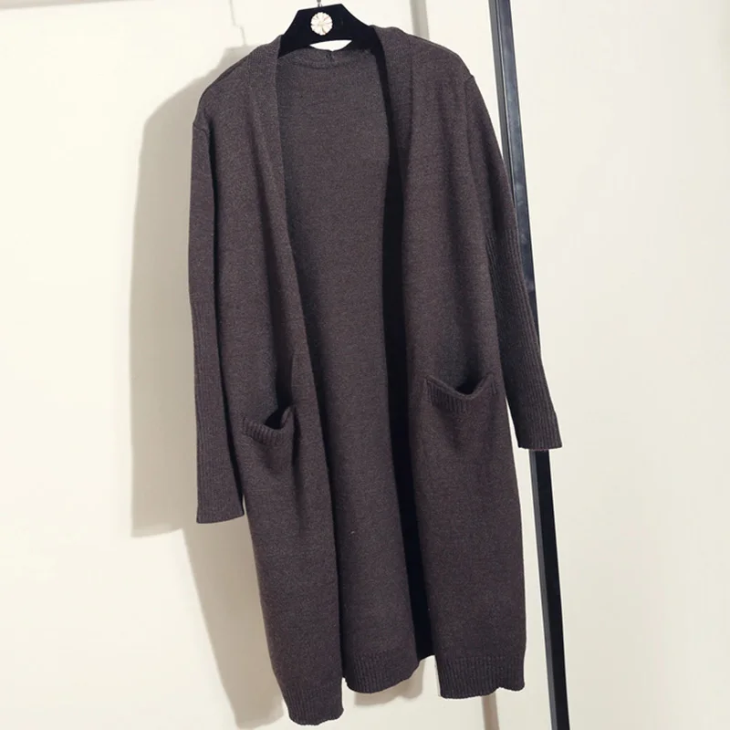 Женский кашемировый кардиган Scoorbee повседневный однотонный вязаный с длинным