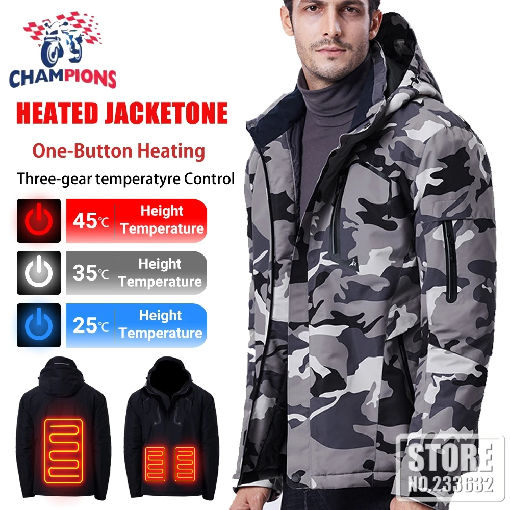 

NEW Windproof Motorcycle Jacket Autumn Winter Electric Anti-Fall Heated Jackets Outdoor Jacket USB Heating Jacket Motorbike Coat