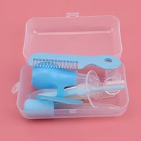 baby hair brush comb health care kit convenient nose cleaner tool safety care set silicone portable newborn baby medicine feeder