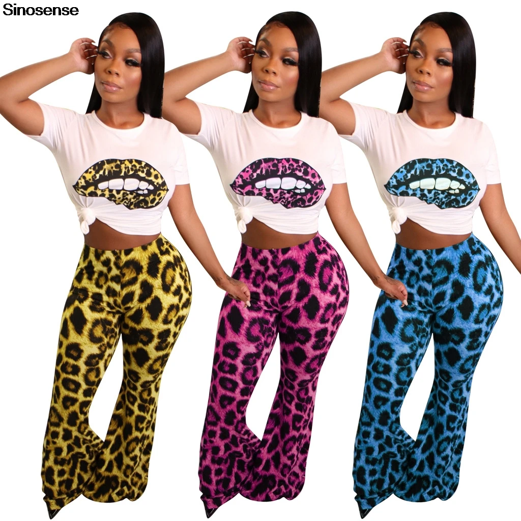 Новый летний комплект из двух предметов с леопардовым принтом 2 2019 футболка