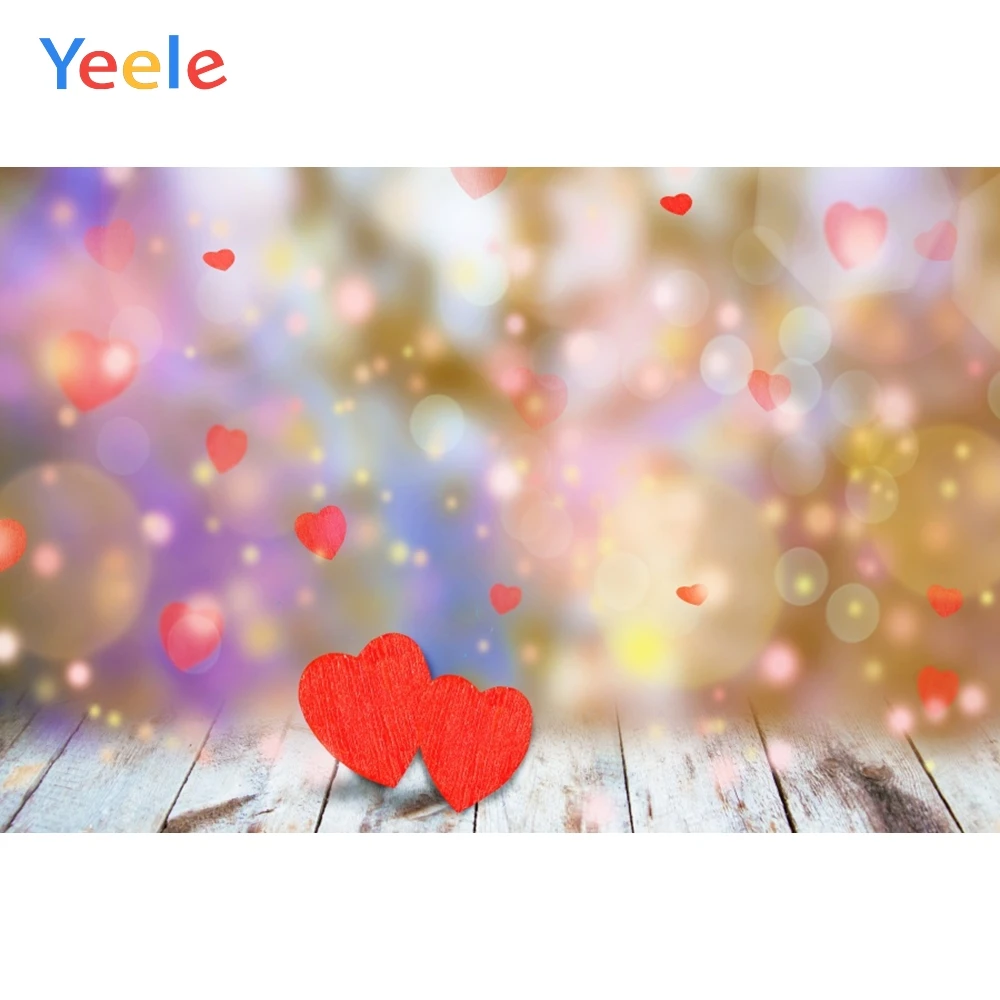 Yeele Red Love Heart Wood Dots Baby Children Portrait Light Bokeh Backgrounds Photography Backdrops Photocall Photo Studio Vinyl |