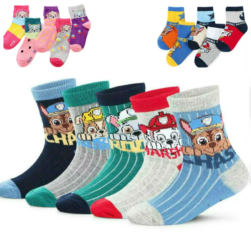 Conjunto de 5 pares de calcetines de invierno de alta calidad para niños, muñecos de Anime, figuras
