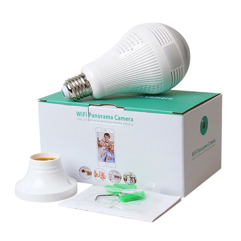 

kamera WiFi Fish Eye Light Bulb 360 Degree LED Panoramic Home Safety Mini IP Security Camera Two Kinds Of Audio Indoor Cameras