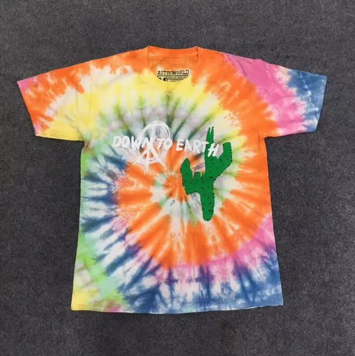 19SS Новый кактус с изображением Трэвиса Скотта Astroworld серповидная Футболка