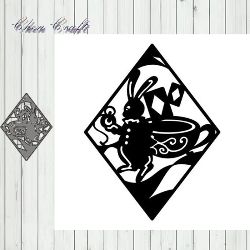 

Diamond Teacup Rabbit metal cutting Dies Scrapbooking Steel Craft Die Cuts paper art emboss Card making Stencil new 2019
