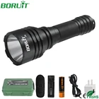 Светодиодный фонарик BORUiT C8, 18650 лм, высокомощный тактический фонарь для самообороны, портативный уличный фонарь для кемпинга с батареей