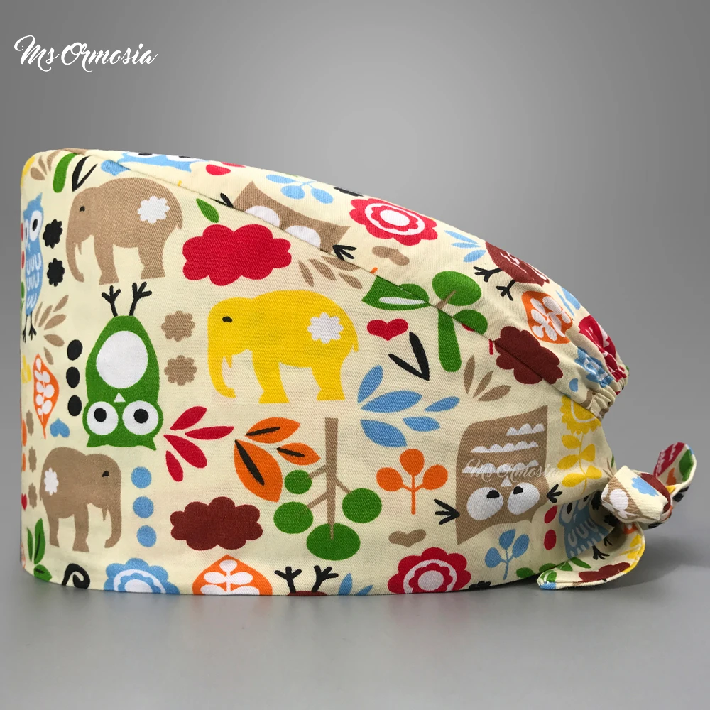 

hospital High quality cotton floral print clinical surgery cap beauty salon scrub cap laboratory work cap nurse accessories