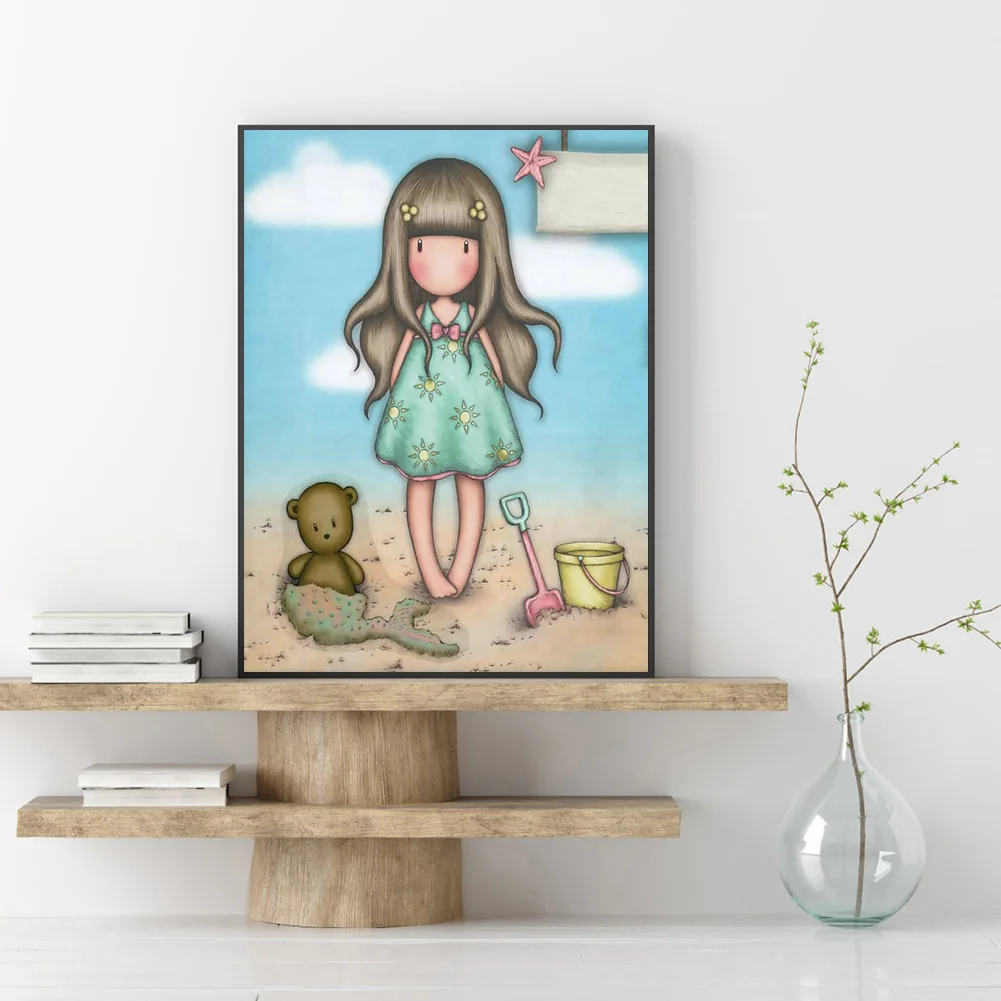 

DIY Diamond Painting Cartoon Girl Cross Stitch Kit Full Drill Square Embroidery Mosaic Art Picture Home Decortion