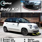 Дефлектор губ на бампер для Fiat 500L, ТреккинговаяжилаяMPW Передняя юбка спойлера для тюнинга TopGearнаборовполос
