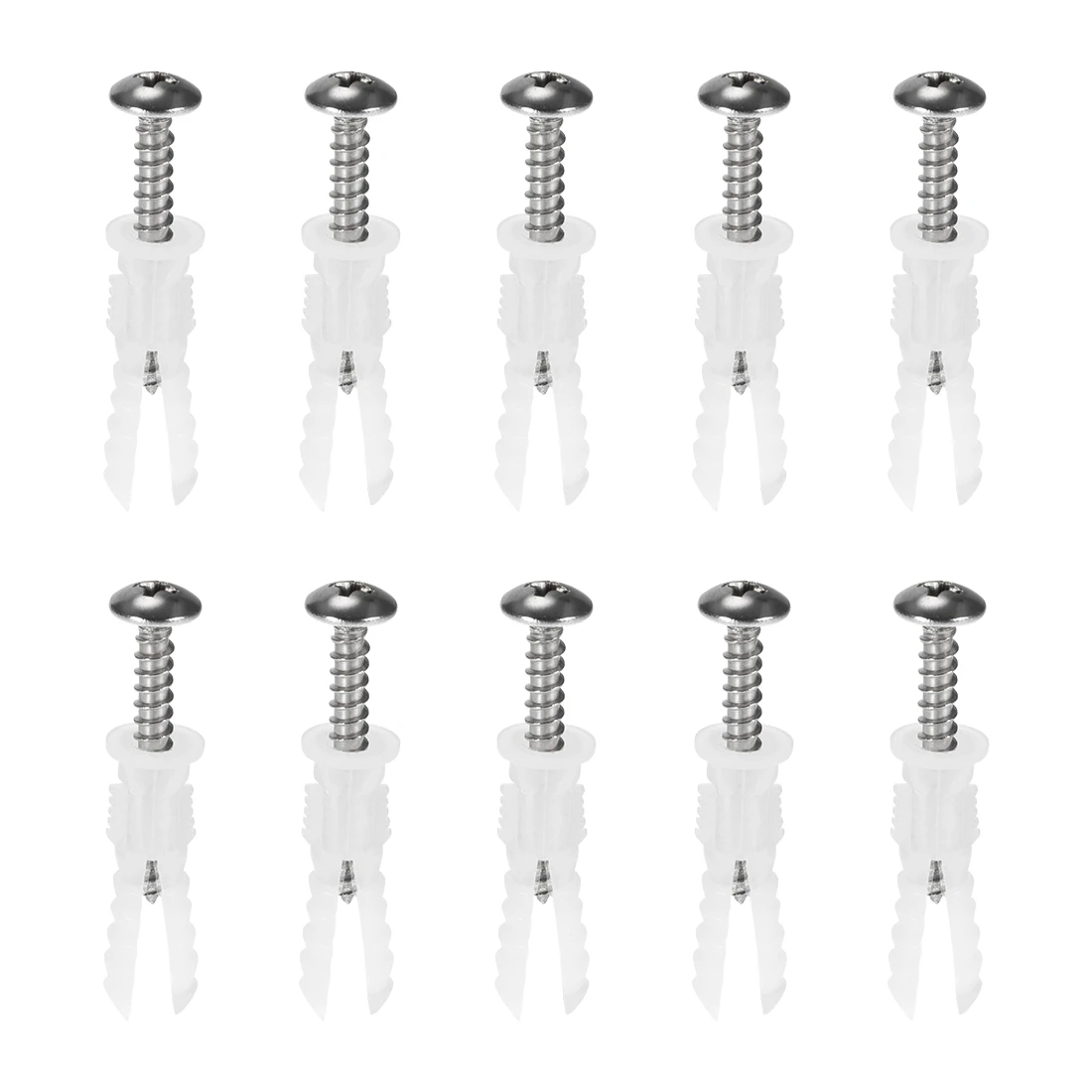

uxcell 50pcs 6mmX32mm Plastic Expansion Pipe Anchor Wall Plug with Screws White for Home Garden DIY Application
