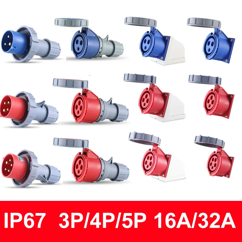 IP67 промышленный штекер и разъем IP44 водонепроницаемый взрывозащищенный 3P 4 ядра 5