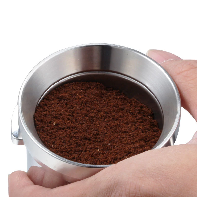 

53/51mm Espresso Dosing Funnel Stainless Steel Coffee Dosing Ring with Magenet Compatible With 53/51mm Portafilter H88F