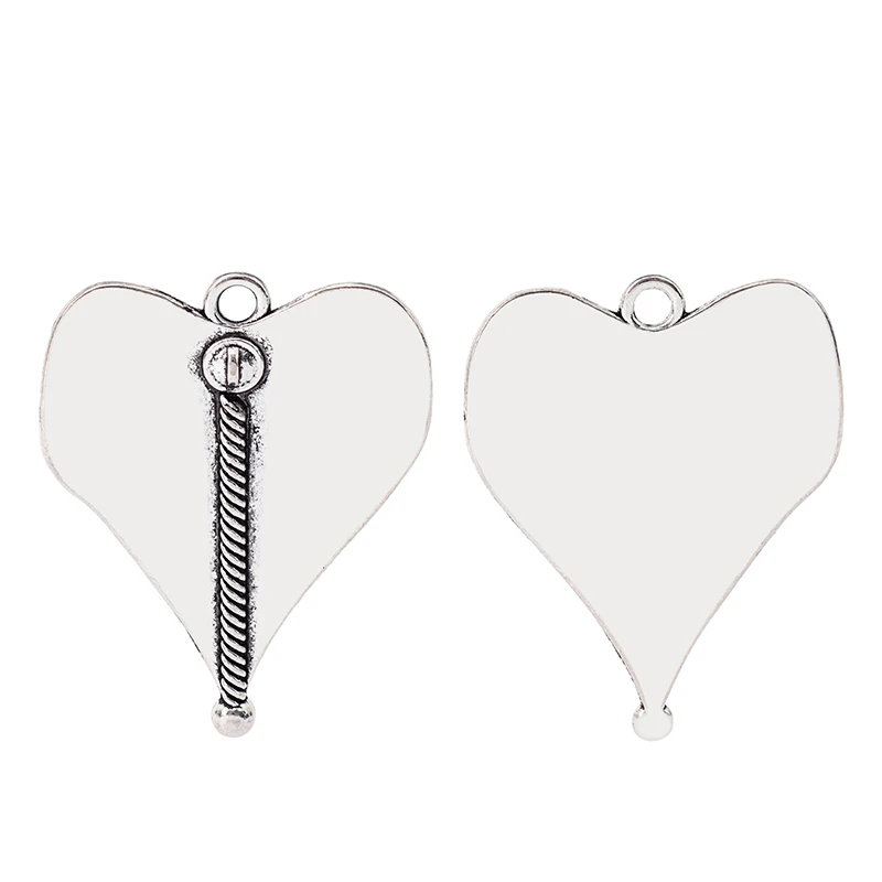 ZXZ 5 шт Большие Подвески в форме сердца для ожерелья ювелирных изделий