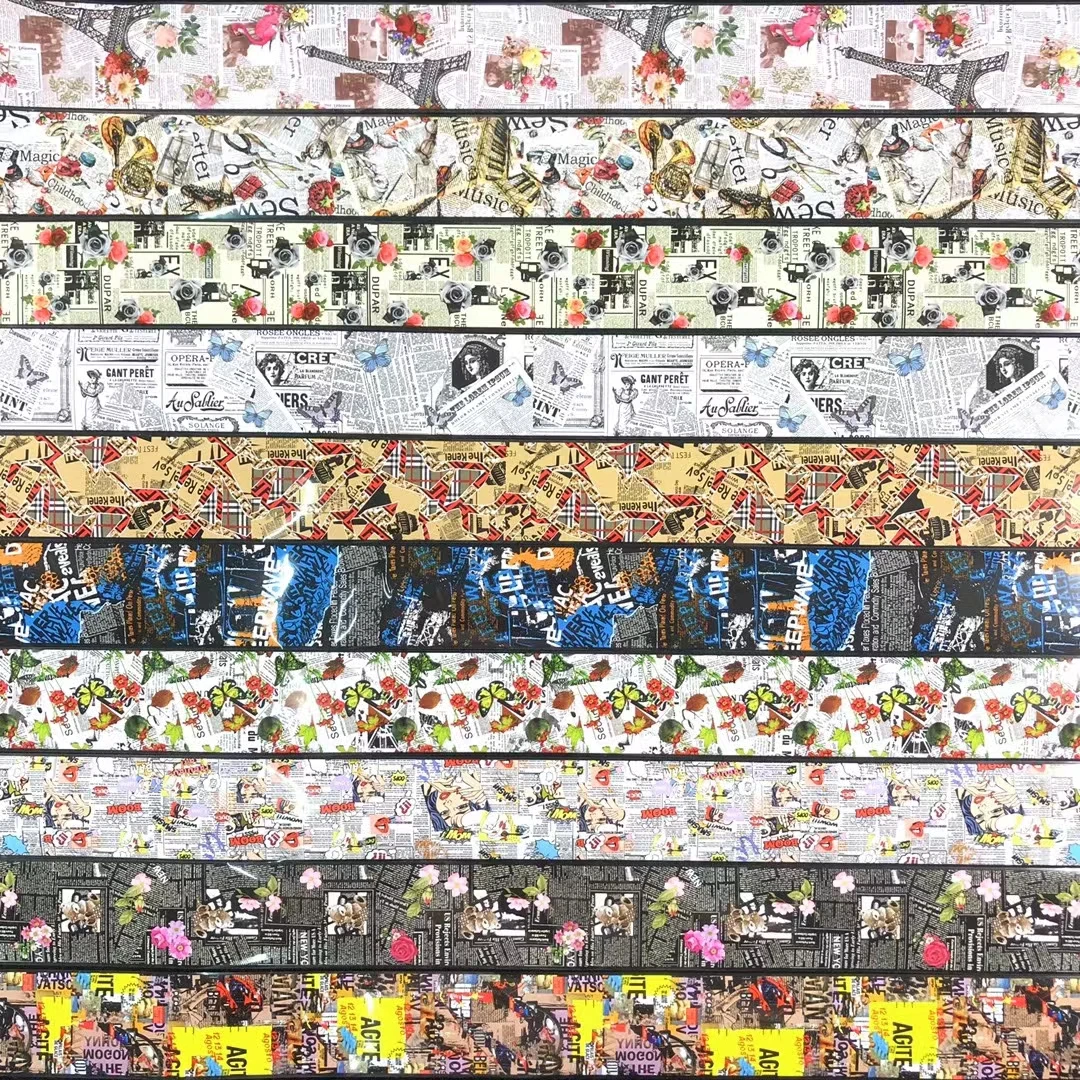 

1BOX Newspaper Foil DIY Manicure Art Decorations Decals Foil Nail Sticker For Girls 2021 New Arrival