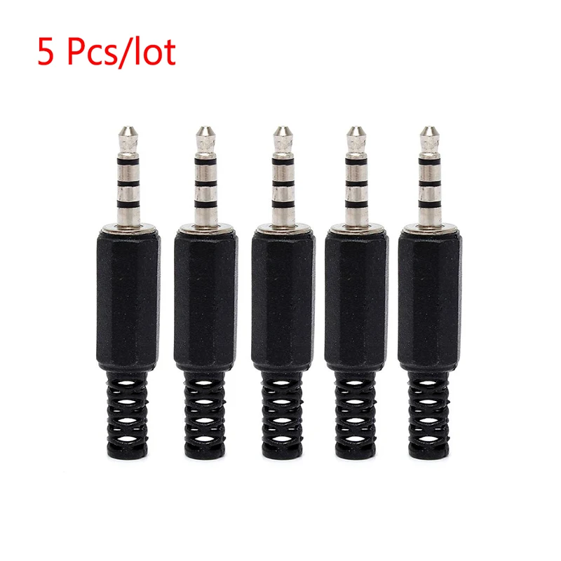 3.5mm 1/8&quot Audio Male Plug 3.5 Jack 4 Sections For Microphone Headphone Pole Solders Video Connectors | Электроника