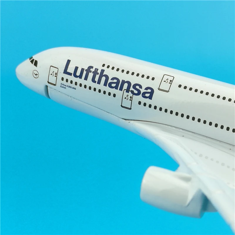 Модель самолета авиакомпании Lufthansa A380 из металлического сплава в масштабе 1:400 16