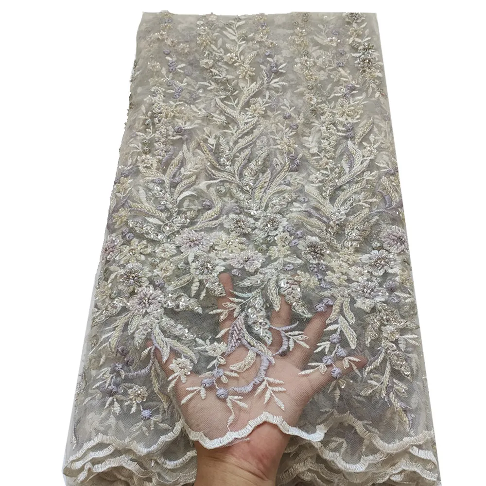 

Блестки, французский тюль, кружевная ткань, высокое качество, Африканское кружево, ткань 2021, новейшее молочное Шелковое кружево для вечерне...