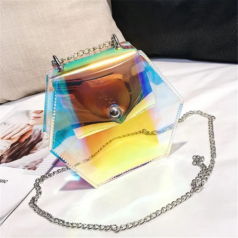 

2020 New Trends Radiation Lady PVC Transparent Package Chain Messenger Bag Beach Bag